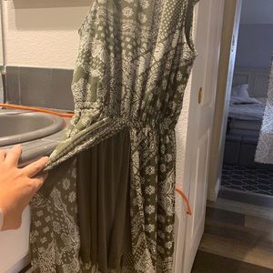 Long summer dress opend front short underneath